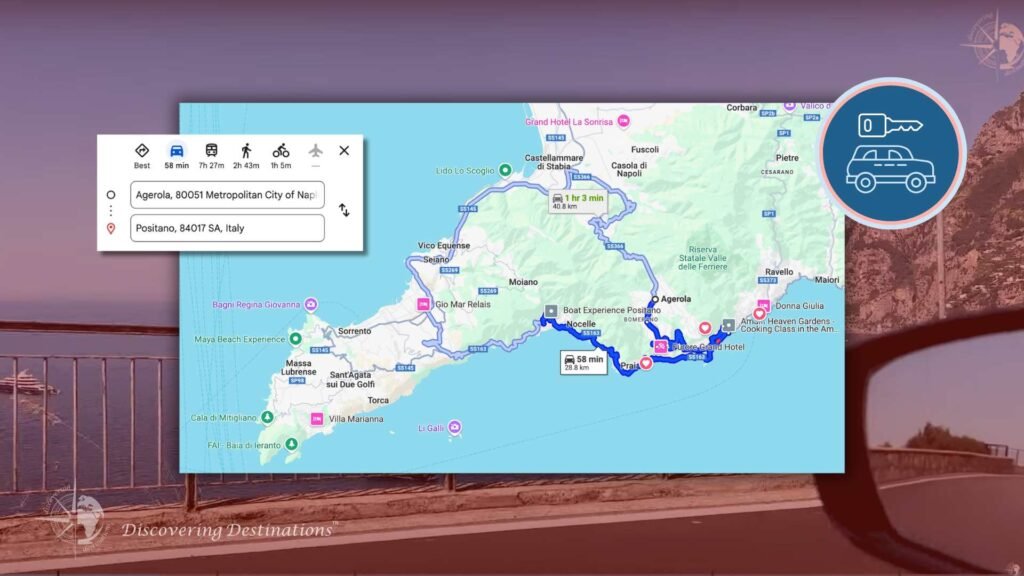 How to get to Positano Italy - by car and public transportation options. 