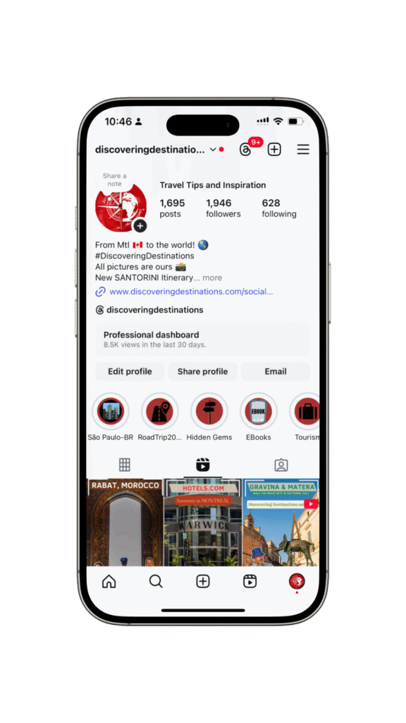Discovering Destinations Instagram results